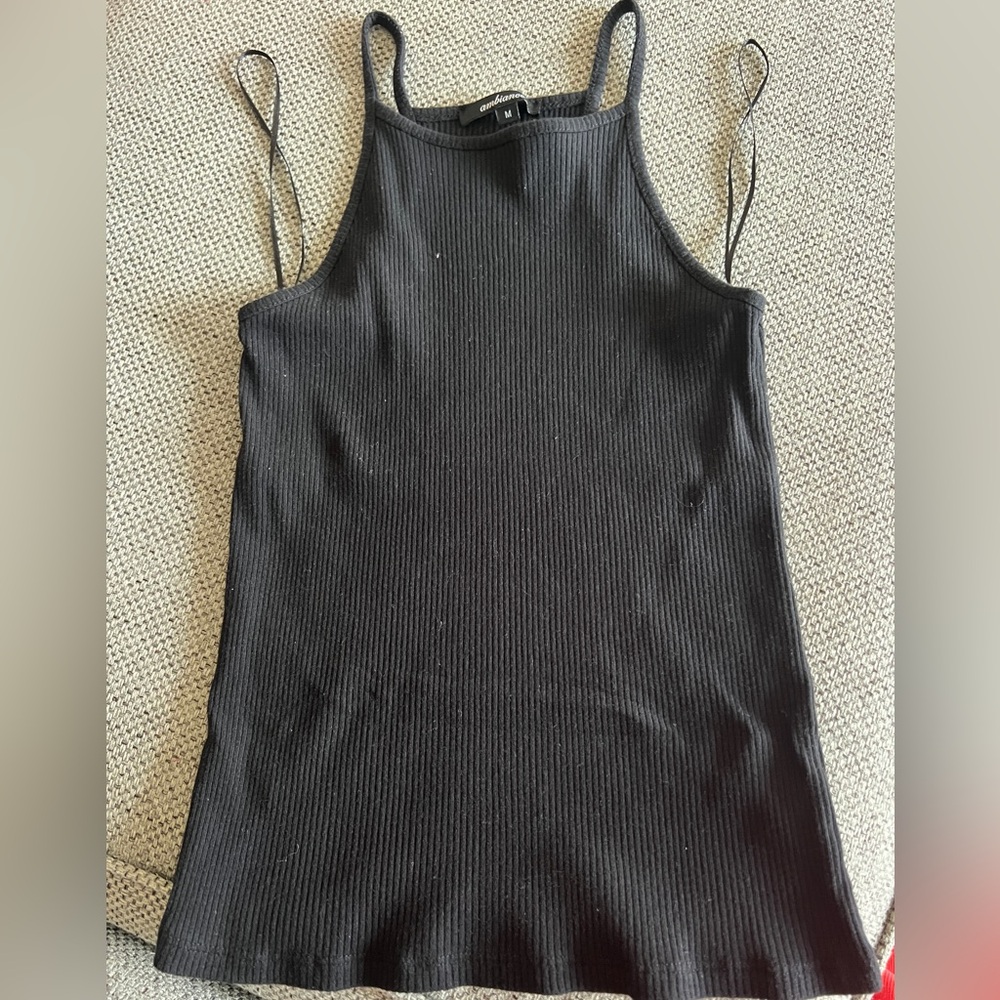 Black Ribbed Women's Tank Top